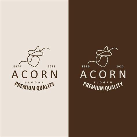 Acorn logo nut design with oak leaves simple templet illustration ...