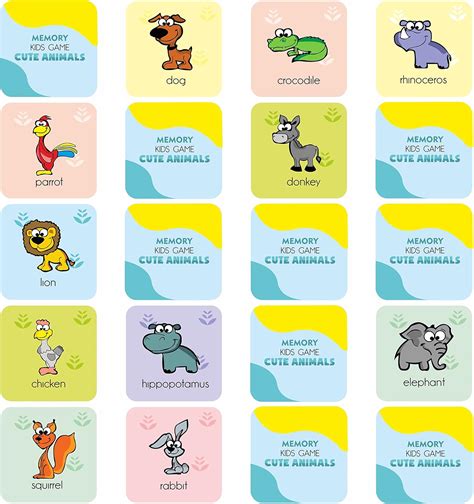 Buy Memory Matching Game for Kids - Cute Animal Matching Card Game for ...