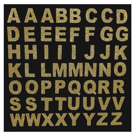 Comet Busters Self-Adhesive Uppercase Glitter Alphabet Stickers for Ar