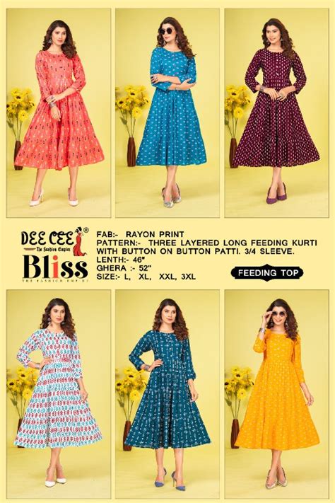 Dee Cee Bliss Wholesale Three Layered Long feeding Kurtis - textiledeal.in