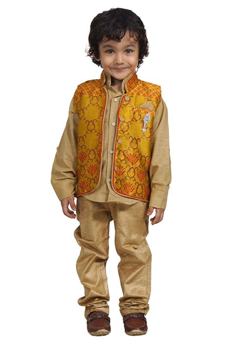 Buy Daga Golden Color Designer Ethnic Dress for Kids - 717 at Amazon.in