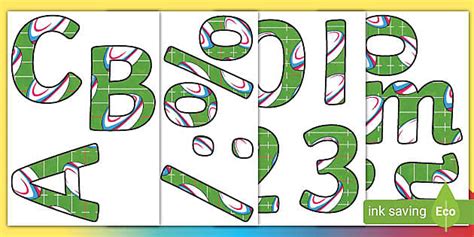 Rugby Display Letters and Numbers Pack