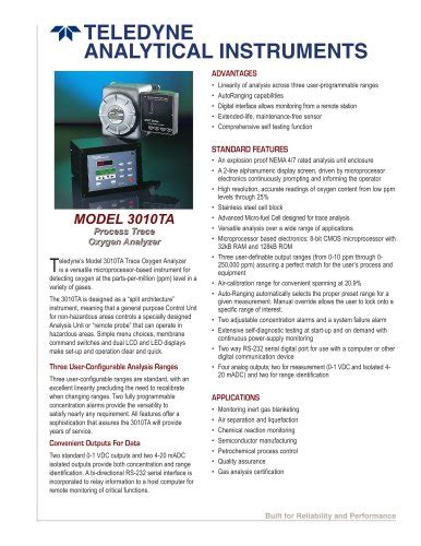 Model 3110 Series of Portable Oxygen Analyzers - Teledyne Analytical ...