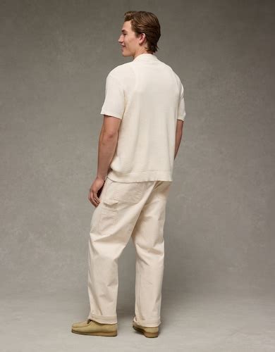 Buy American Eagle Men White Waffle Button-Up Polo Shirt Online - 39752767