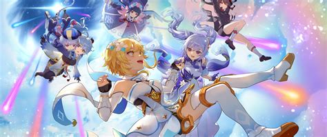 Download wallpaper flight, Genshin Impact, Ganyu, Qiqi, Light, Keqing ...