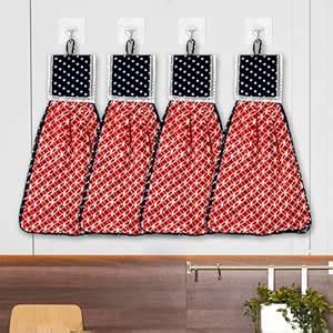 Kuber Industries Pack of 4 Soft Cotton Hand Kitchen Towel with Hanging ...