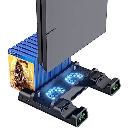 atdaraz Vertical Stand for PS4 Pro with Cooling Fan, Controller ...