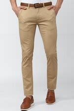 Buy Men Brown Solid Low Skinny Fit Chino Casual Trousers Online ...