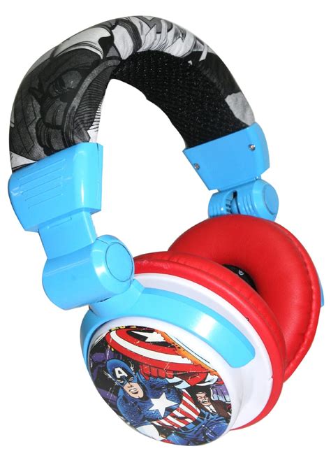 iHip MVF10266CA-NEW Marvel Captain America DJ Style Headphone, Red ...