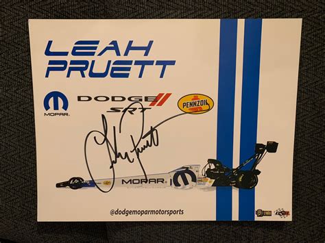 Leah Pruett Pritchett Signed Promo Card Nhra Drag Racing Autographed ...