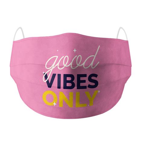 Good Vibes Only Pink Cotton Face Mask – www.entertainmentstore.in
