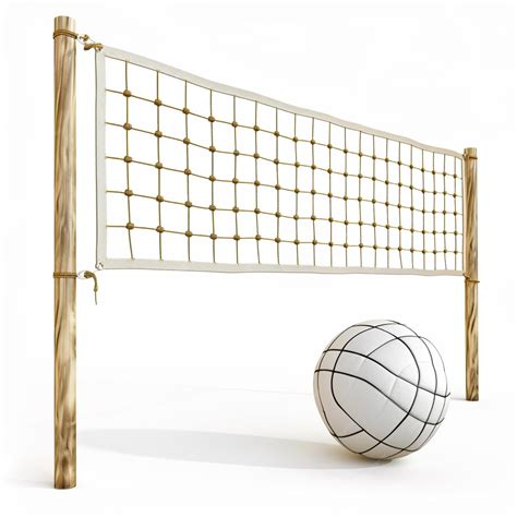 Premium Photo | Volleyball and net isolated in white background
