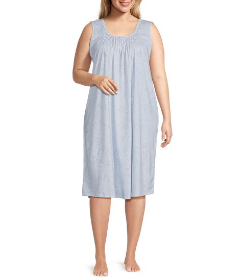 Carole Hochman Plus Size Floral Print Sleeveless Scoop Neck Jersey Knit ...