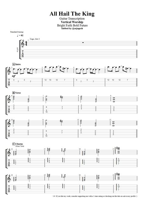 All Hail The King - Electric Guitar Tab - Vertical Worship