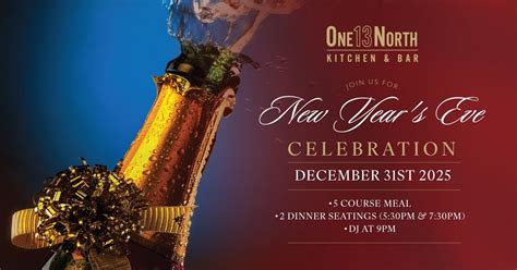 ? New Year’s Eve 5-Course Dinner at One13 North, 113 North Main St ...