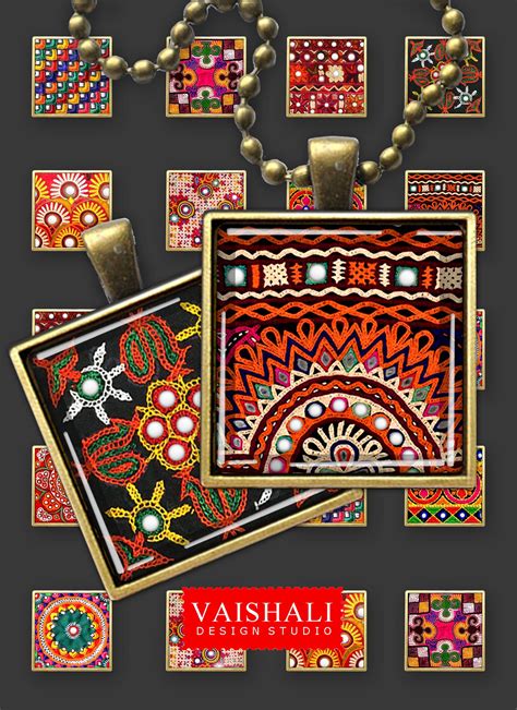 Buy Kutch Embroidery Digital Print Download 1 X 1 Inch Square Online in ...