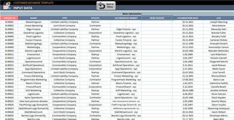 Excel Customer Database Template 的图像结果