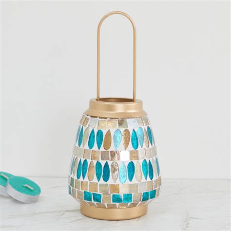 Buy Galaxy Mabel Hexagon Mosaic Textured Mini Lantern from Home Centre ...