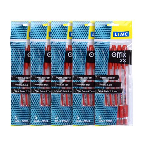 Linc Offix 2X Ball Pen, Red, 25 pcs : Amazon.in