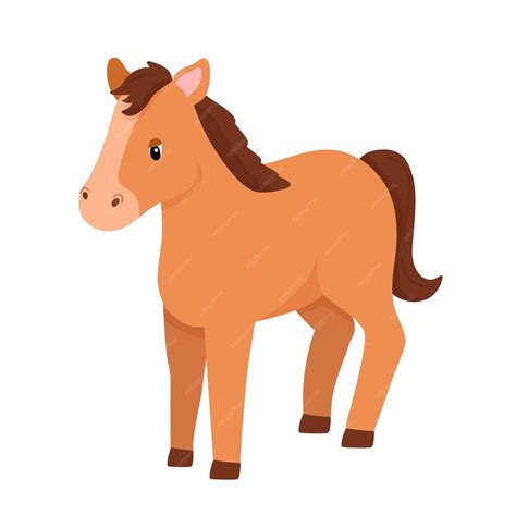 Premium Vector | Cute horse character isolated on white background childish vector flat ...