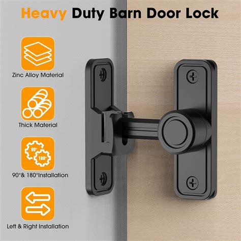 Buy Sliding Barn Door Lock Hardware, 90 Degree Locks for Barn Doors ...