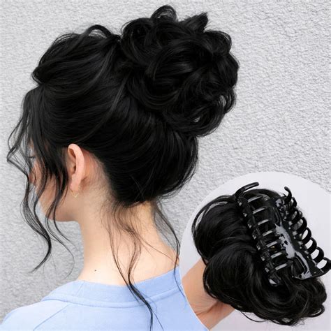 Ktein Wig Bun Clip with 8 Tooth Claw Natural Look Hair Bun Extension ...