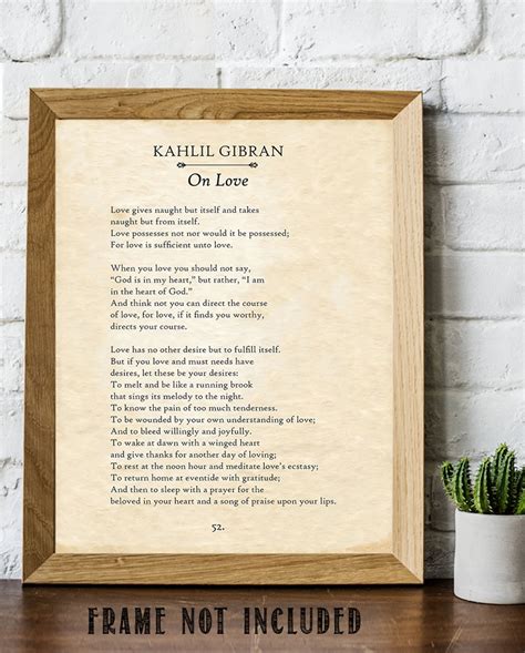 Kahlil Gibran On Love 11x14 Unframed Typography Book Page | Etsy
