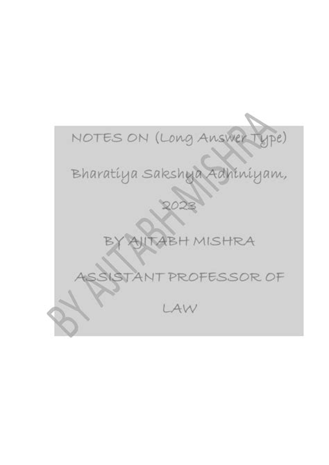 Bsa notes - NOTES BY AJITABH MISHRA 1 NOTES BY AJITABH MISHRA NOTES ON ...