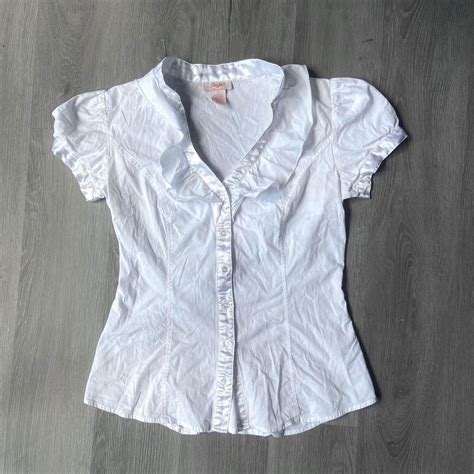 Candies White Button-Up Blouse A cute button up... - Depop | Clothes ...