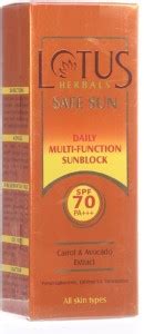 LOTUS HERBALS Sunscreen - SPF 50 PA+++ Safe Sun Daily Multi-Function ...