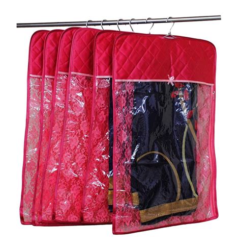 atorakushon® Satin Hanging Saree Cover Garments Wedding Wardrobe ...