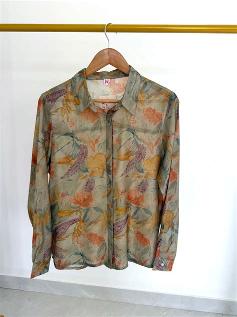 K416 - Pure muslin printed shirt – Dithya.in