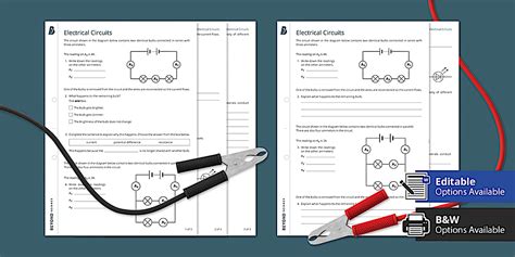 Electrical Circuits Worksheet 2 - KS3 Homework Activity