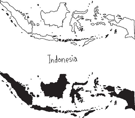 outline and silhouette map of Indonesia - vector 3127387 Vector Art at Vecteezy