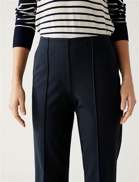 Buy Jersey Straight Leg Trousers at Marks & Spencer