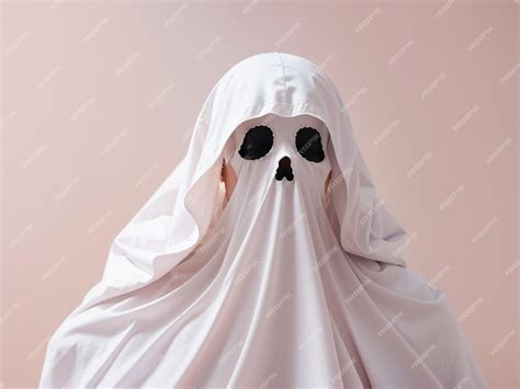 Premium AI Image | Ghostly Elegance White Ghost Sheet Costume Against ...