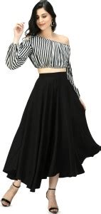 ALISHA FASHION Women Two Piece Dress Black, White Dress - Buy ALISHA ...