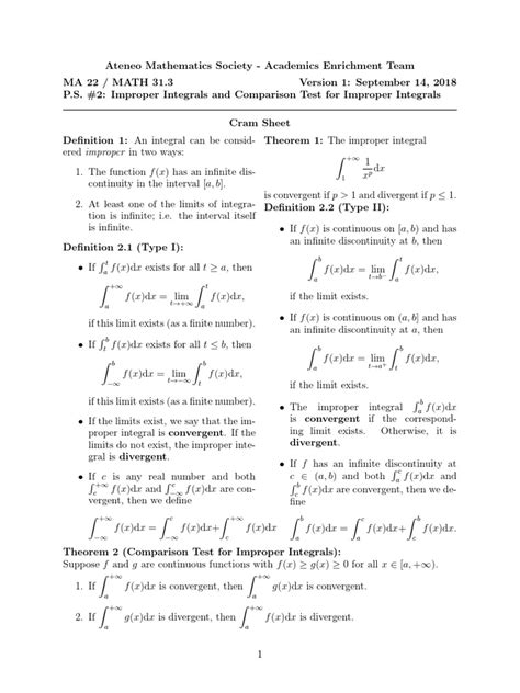 Image result for Comparison Test Improper Integrals