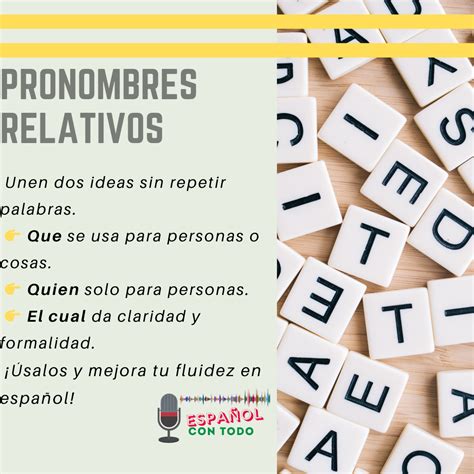 El uso de los pronombres relativos: que, quien, el cual... - Español ...