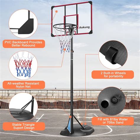 AOKUNG Portable Basketball Hoop & Goal Basketball Stand India | Ubuy