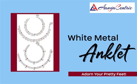 AanyaCentric Pack of 2 Pair Indian Traditional Ethnic White Metal ...