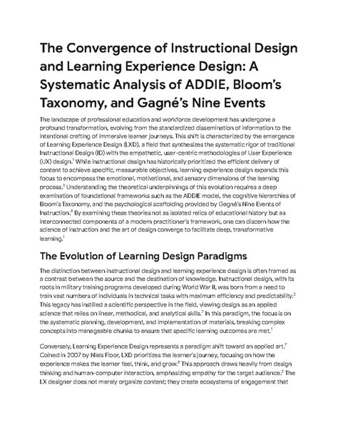 LXD Theory: Analyzing ADDIE, Bloom's Taxonomy, and Gagne's Events - Studocu