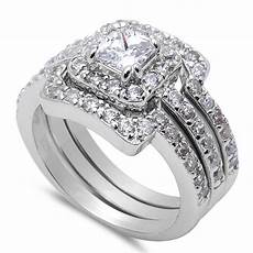 Engagement Rings Sets Sale by Beautiful 3 Engagement Bridal Set 925 Sterling Engagement Rings Sets Sale