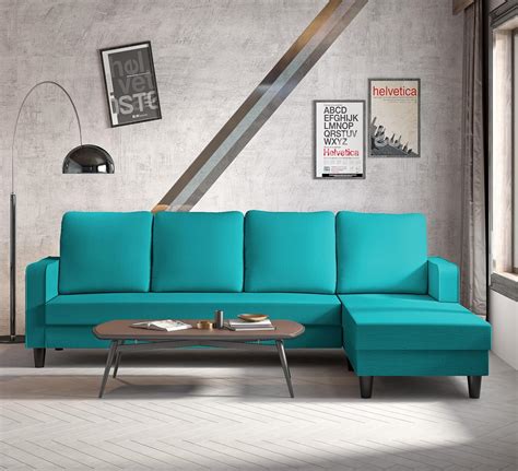 Adorn India Wood Chandler L Shape 5- to 6-Person Sofa Sofa Set Plain ...