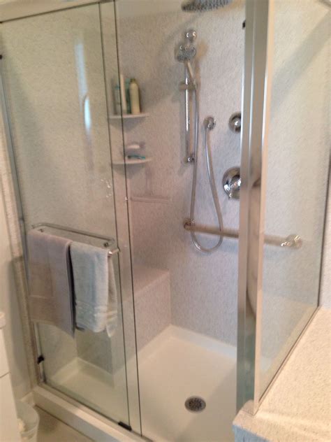 Custom Corian Shower Surround and Base for a Modern Bathroom