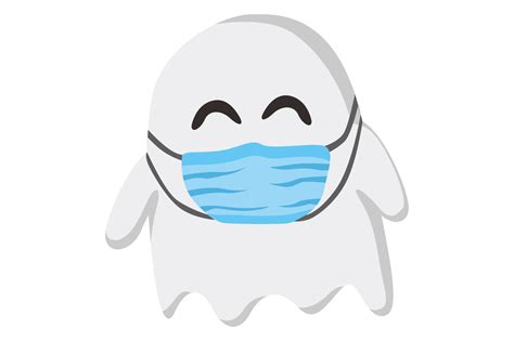 Halloween Cartoon Character - Cute Ghost using face Mask 13395683 PNG