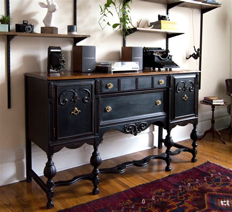 Antique Buffet Restoration with Black Chalk Paint
