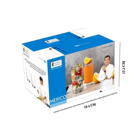 Sanjeev Kapoor Mexico Water Glass 280 ML Set of 6