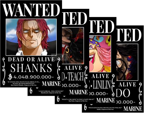 One Piece Four Emperors Wanted Posters MANGACCA] One Piece Wanted Four