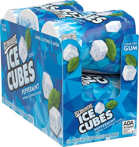 Amazon.com : ICE BREAKERS Ice Cubes Peppermint Sugar Free Chewing Gum ...